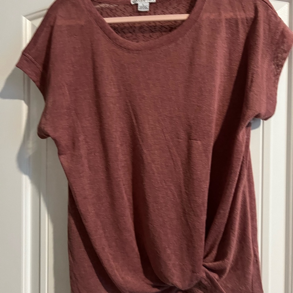 Women's Casual Knot Front Top - Mauve